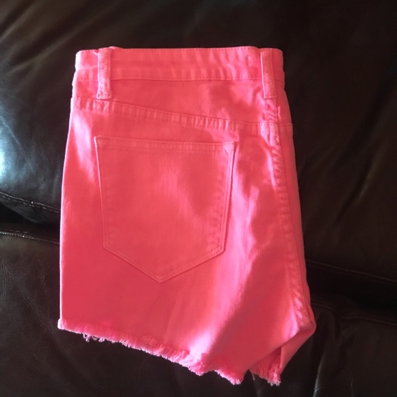 Flourscent Pink Denim Shorts - Picture 7 of 9
